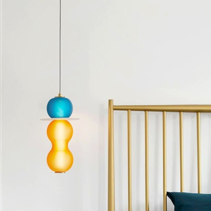 Interior Design Of Cafe - Lampe suspendue en verre coloré design,