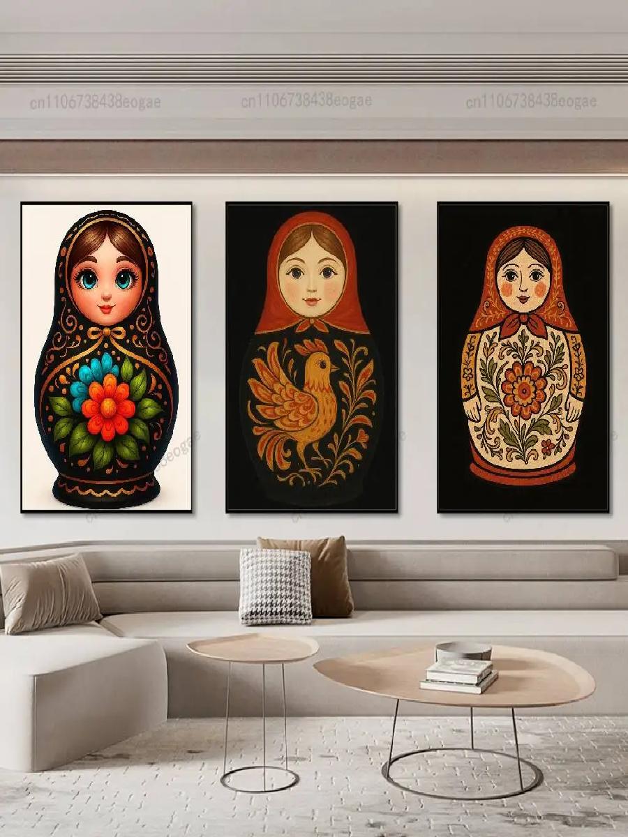 Affiche d'art russe Matryoshka - Interior Design Of Cafe avis et prix
