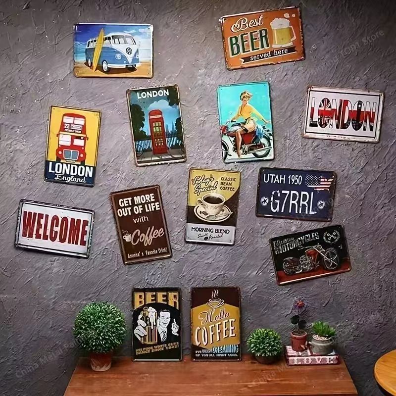 Décoration murale vintage en m - Interior Design Of Cafe avis et prix